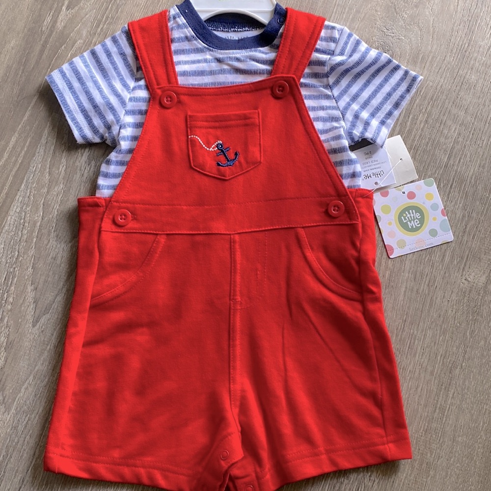 Little Me, 2 piece overall and tee set size 9 mos. NWT!